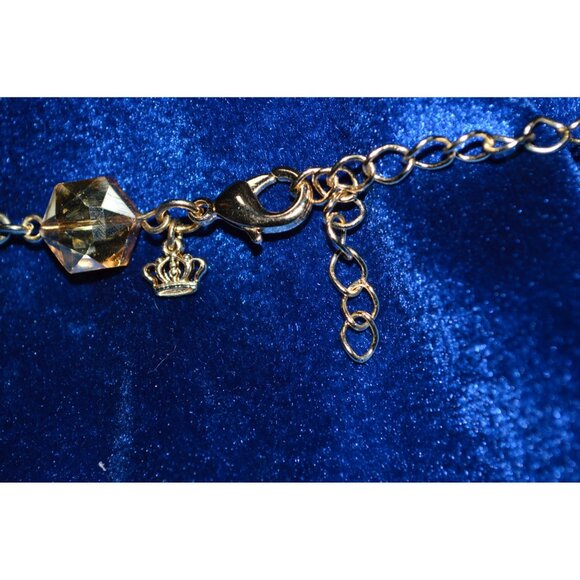 Premier Designs Gold Tone Link Necklace Gold White Clear Beads - Picture 5 of 7